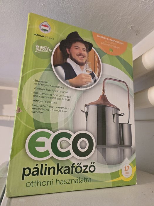 Distilator/pálinkafőző ECO 17L (cupru + inox) — NOU, în cutie