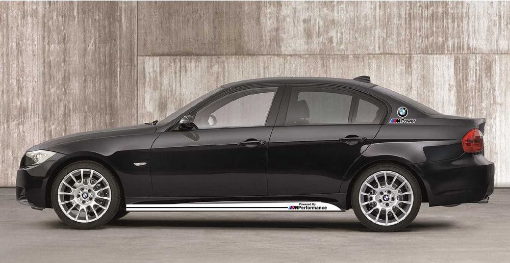 Stickere autocolante BMW M Performance / Power praguri, parasolar