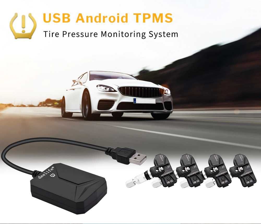 TPMS Датчик Сензор Монитор Наблюдение Налягането в Гумите Android USB