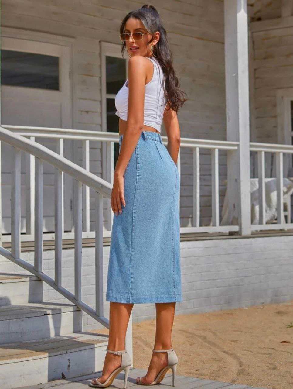 Джинсовые юбки shein (рамеры S, M, L)