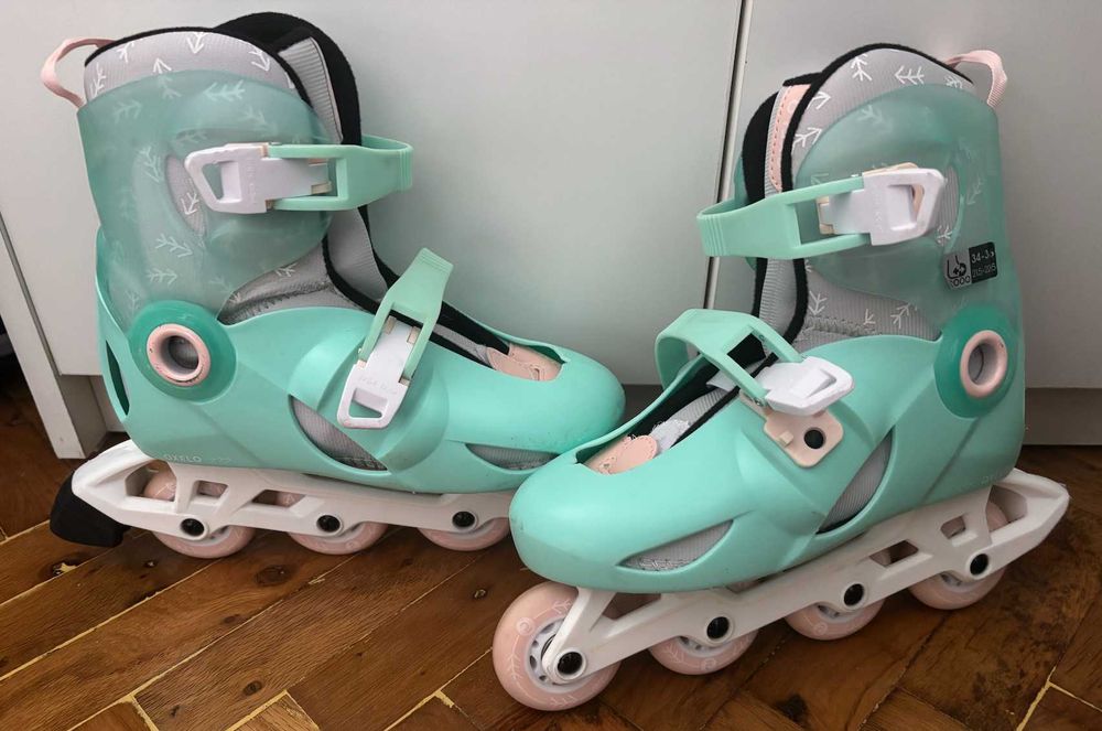 Продавам детски ролери OXELO зелени 34-36 номер