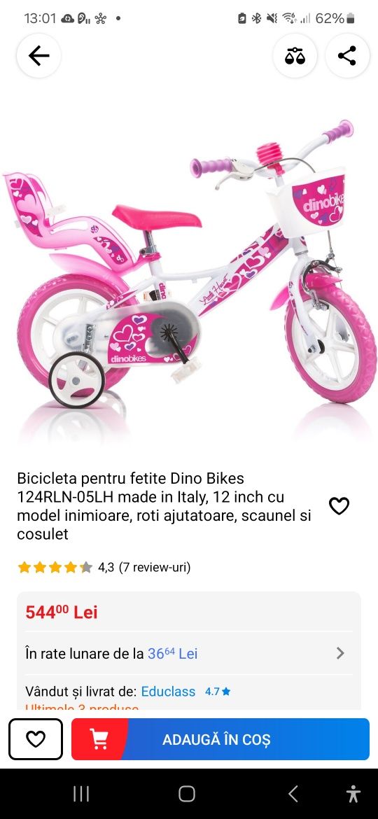 Bicicleta copii 12 inch