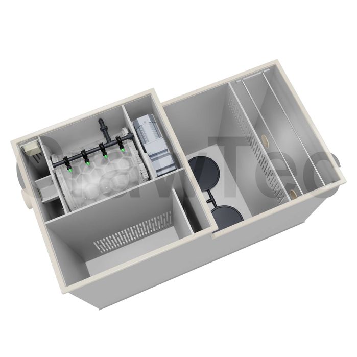 Filtru combinat cu tambur pentru 20 m³/h cu biofiltrare CrawTec