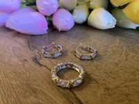 Луксозен сребърен Комплект пръстен и халки модел на Tiffany
