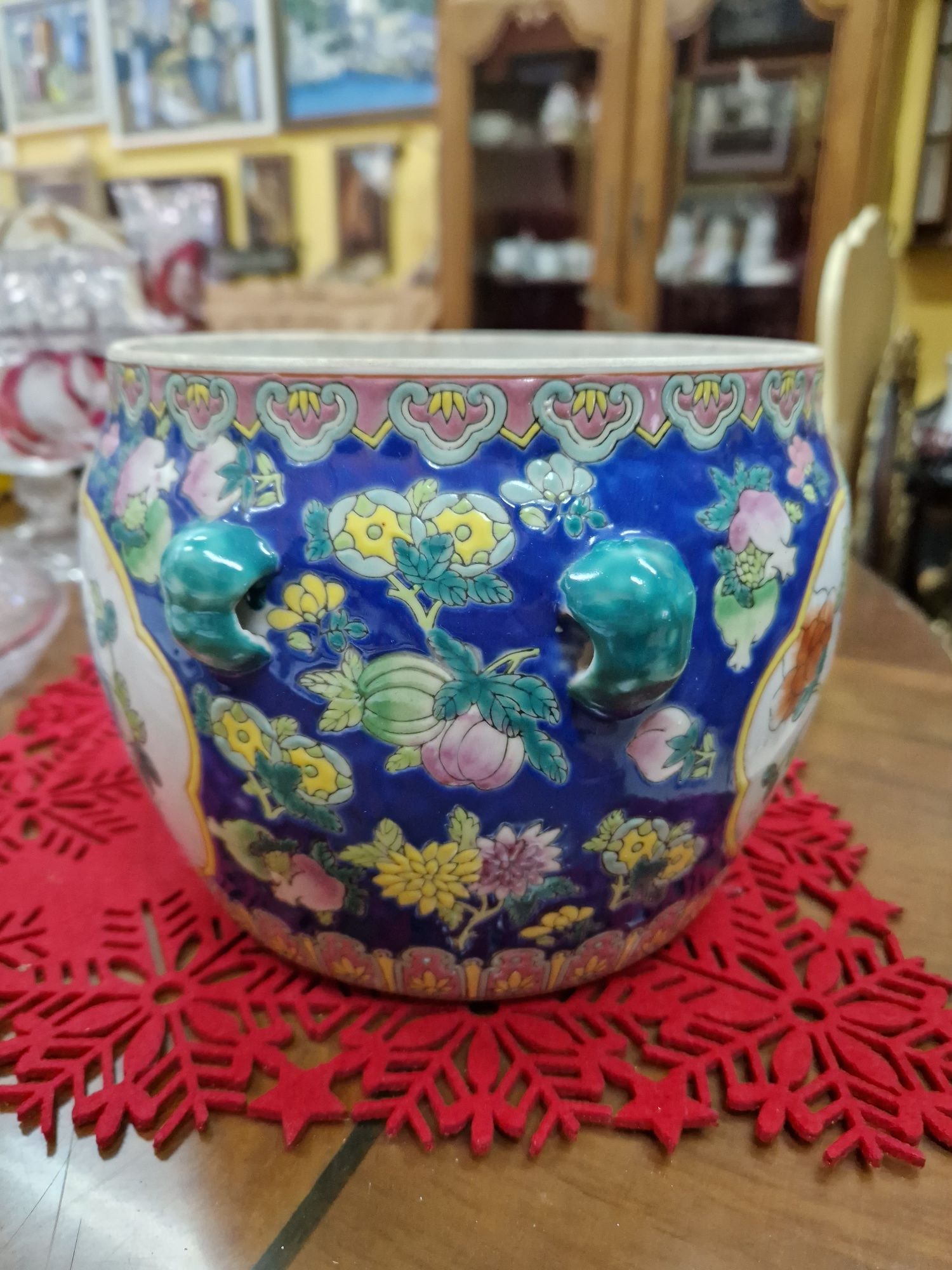 Уникална антикварна китайска порцеланова купа- PERANAKAN