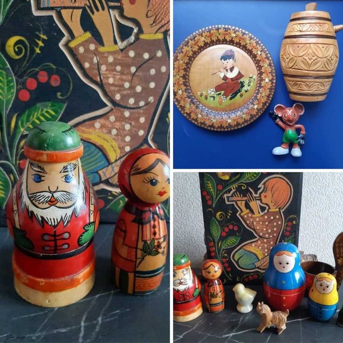 Красиви Сувенири Руски  Матрьошки Пано Битови Предмети Соц Старинки