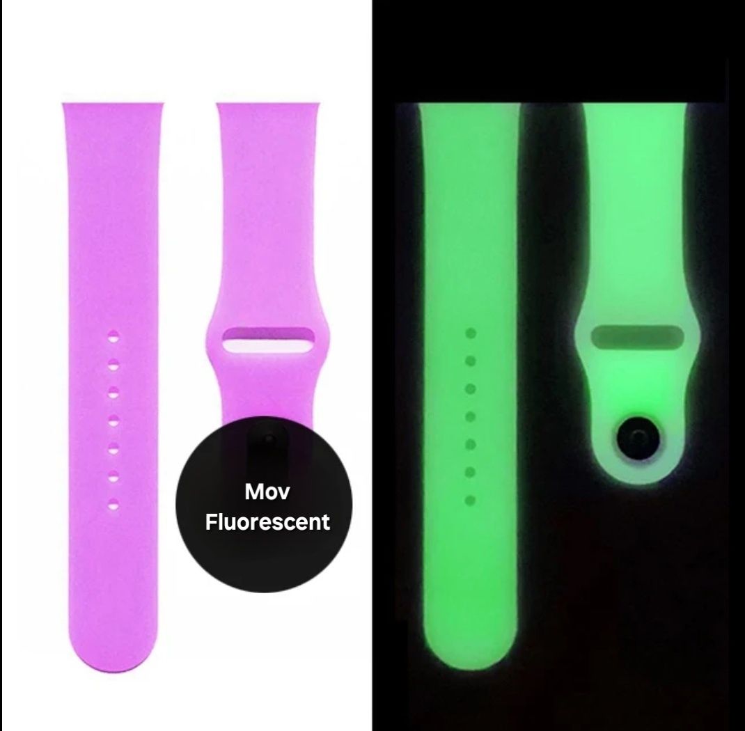 Brățară Fluorescenta Apple Watch Mov/Verde. Pentru adulți:38 40 41 M-L