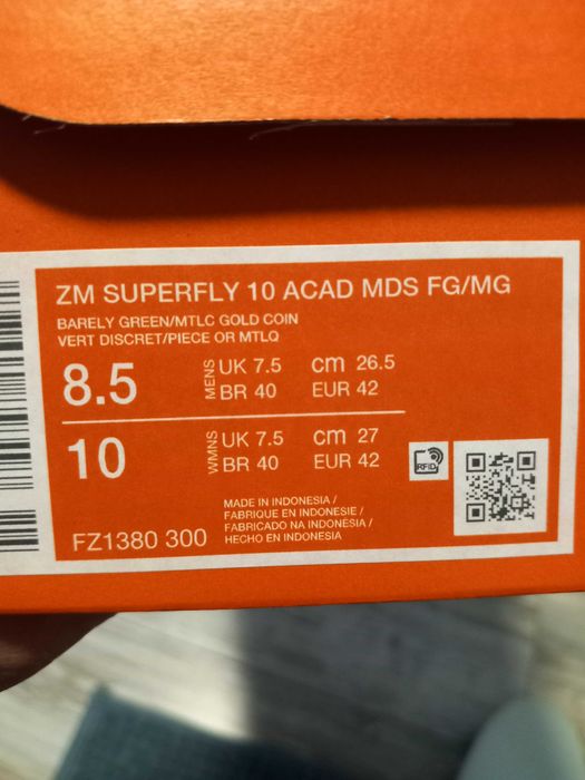 Футболни бутонки NIKE ZM SUPERFLY 10 ACAD MDS FG/MG - размер 42