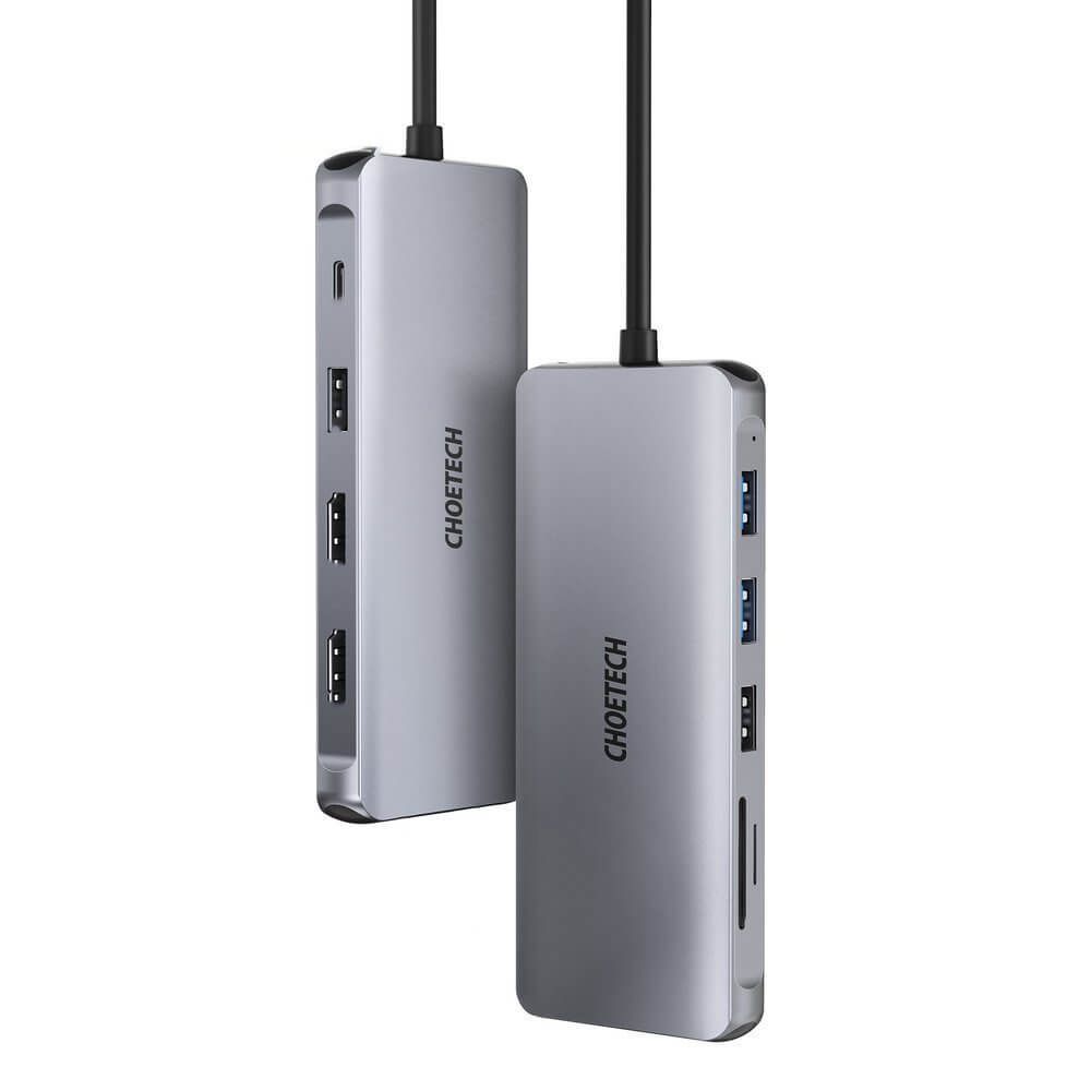 Choetech 12-in-1 USB-C HUB Dual Multimedia Adapter