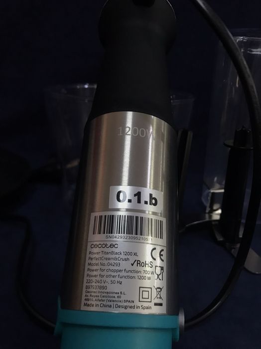 Ръчен блендер Cecotec Power TitanBlack 1200 XL