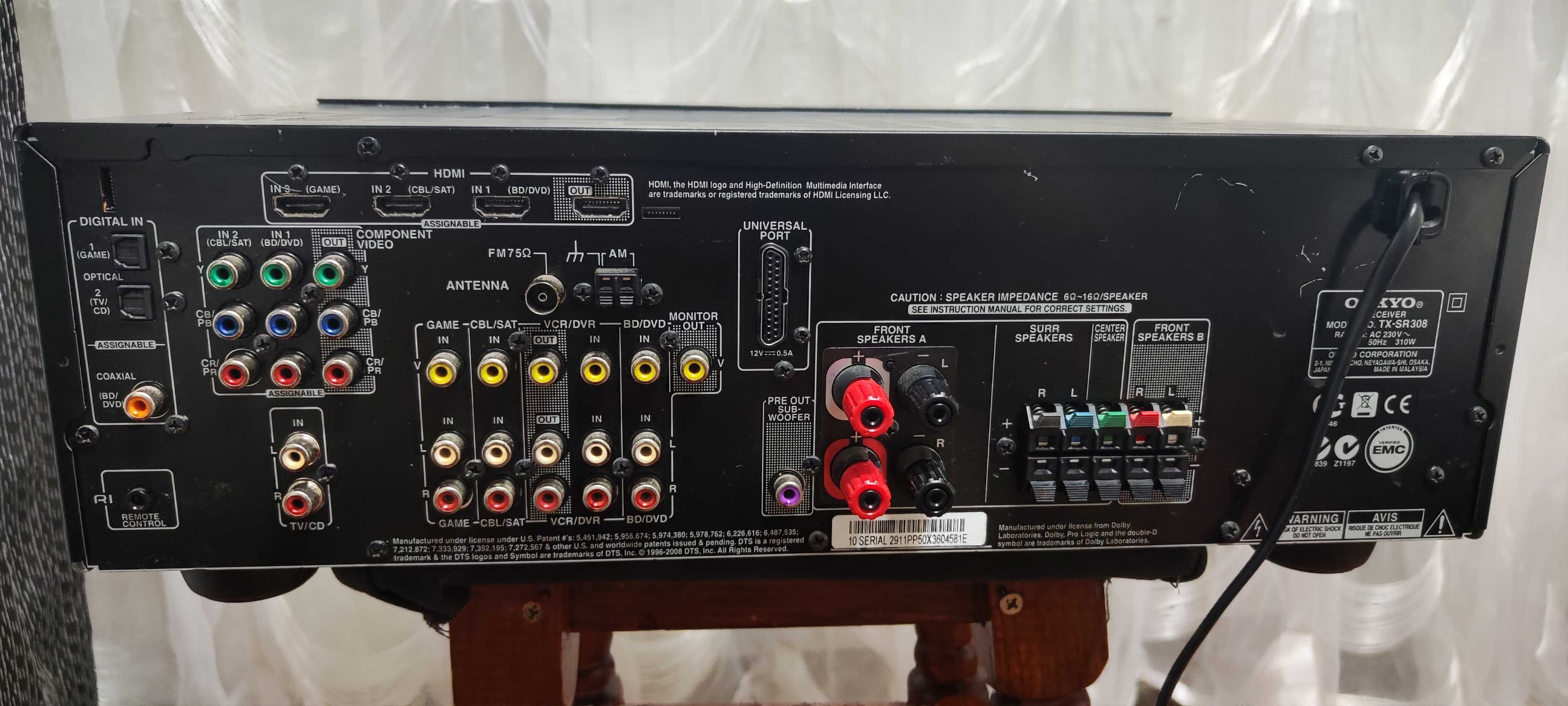 Amplificator Audio Onkyo TX-SR308 Statie Audio Amplituner Audio
