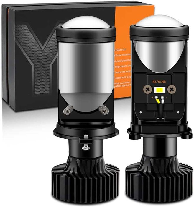 LED H4 Диодни Крушки 80W, 8000LM 2 бр. Ярка Светлина, Вентилатор 6500K