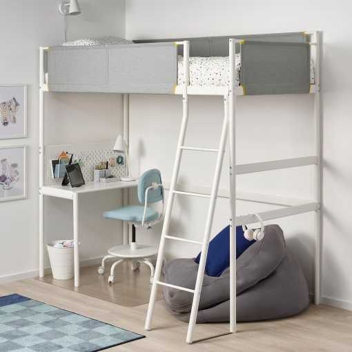 Легло с надстройка и бюро VITVAL IKEA