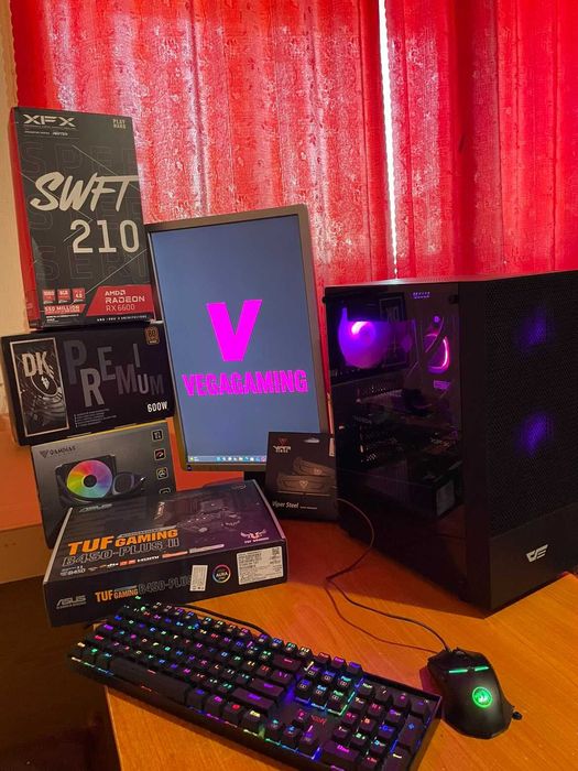 НОВ/гаранция Геймърски компютър – Ryzen 7 5700/RX 6600/16GB/NVMe 1TB