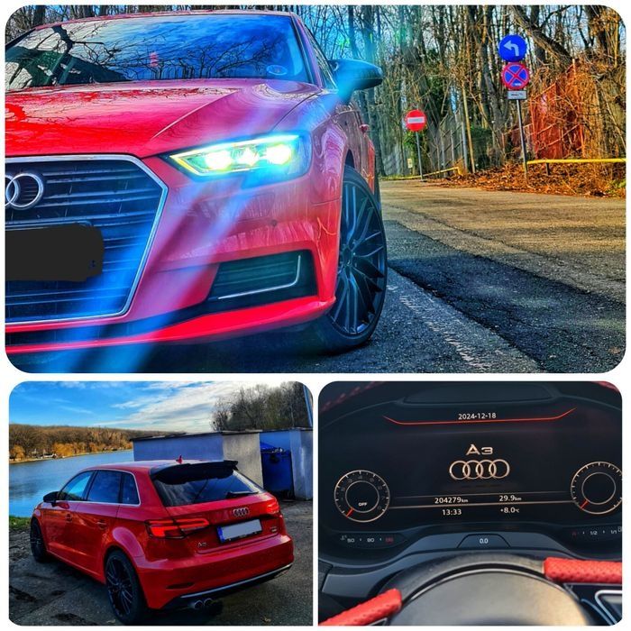 Audi A3 2018 Automat,stare NOUA!Benzina 1.4,Sline,S3,FULL,Rosu,Unicata
