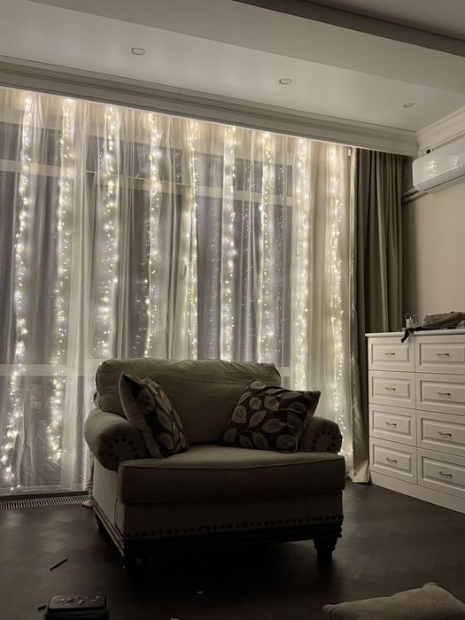 Гирлянда для штор, роса мишура