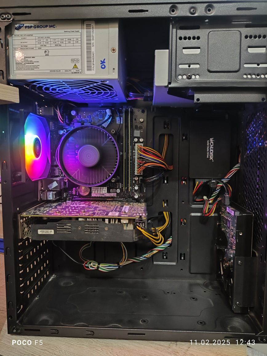 Шустрый игровой компьютер DDR4 (кейс),Video 3gb,SSD,HDD