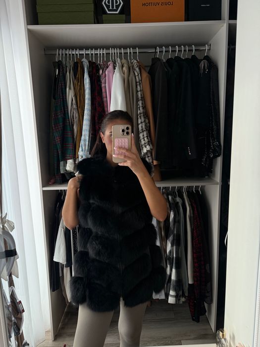 Vestă blană naturală de vulpe
