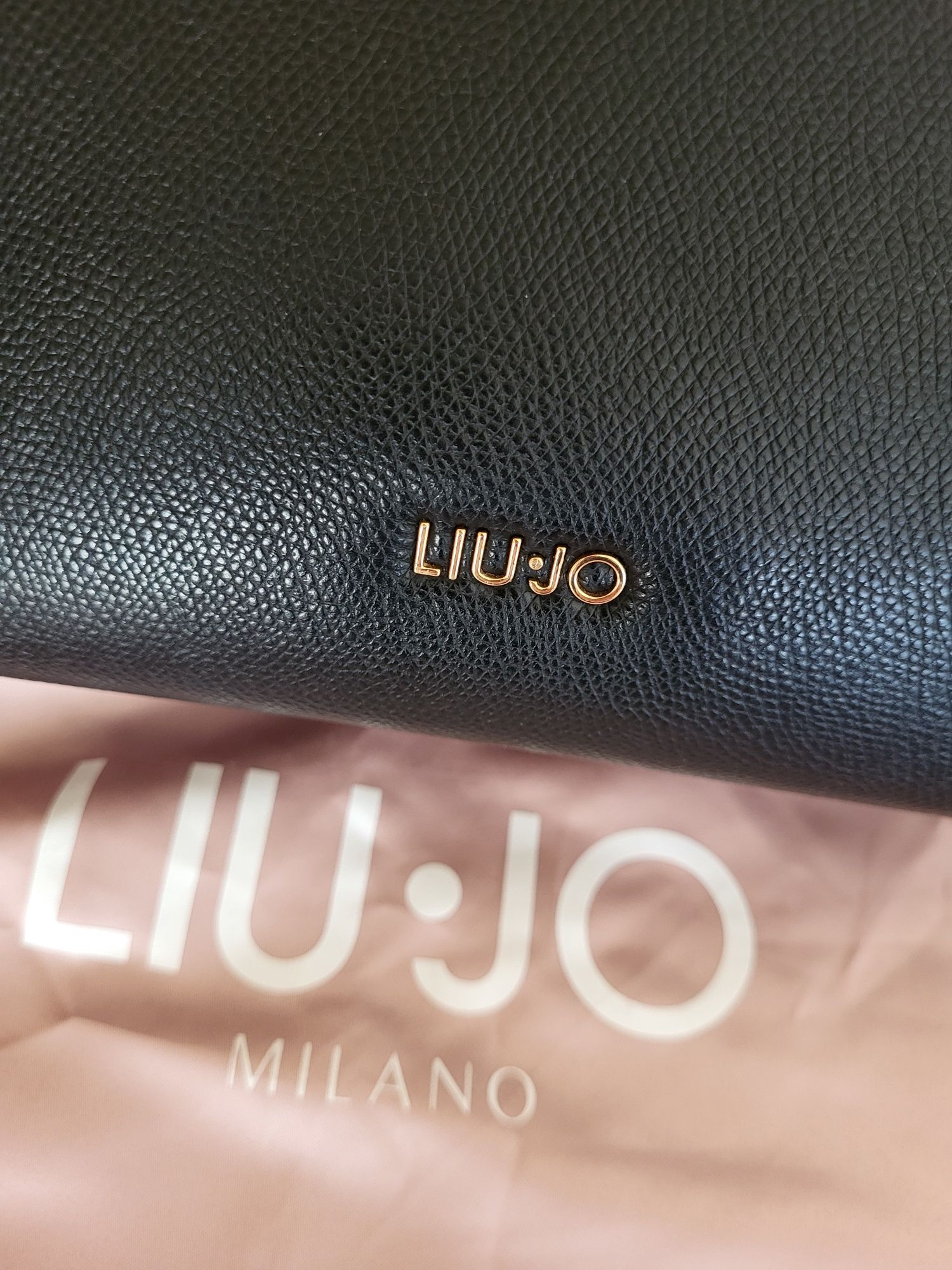 Кожена черна чанта Liu Jo