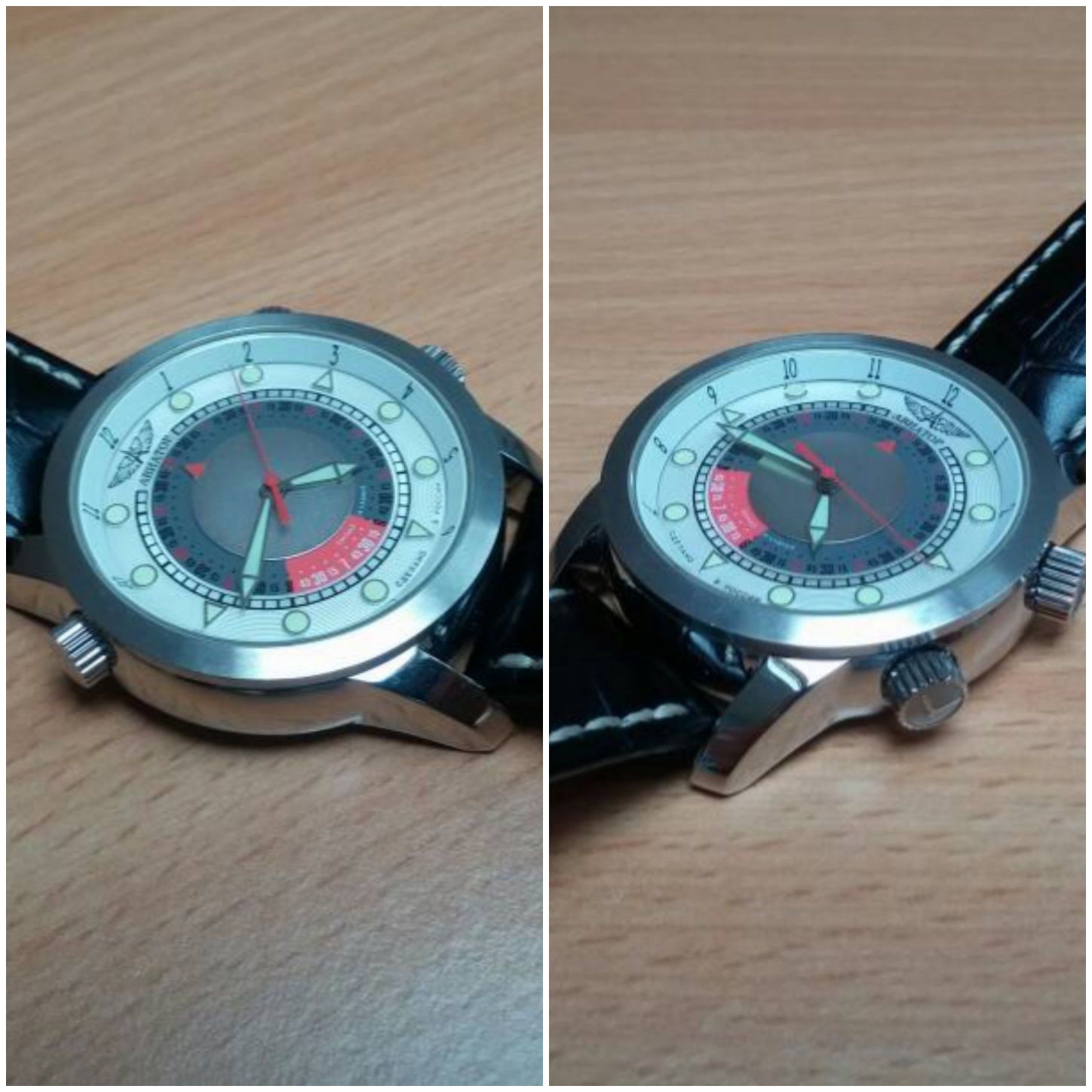 Ceas Poljot Aviator Mecanic cu Alarmă Dual Time ca SIGILAT