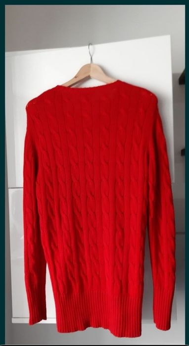 Pulover casmir si lana ,rosu,fin,moale calduros superb L