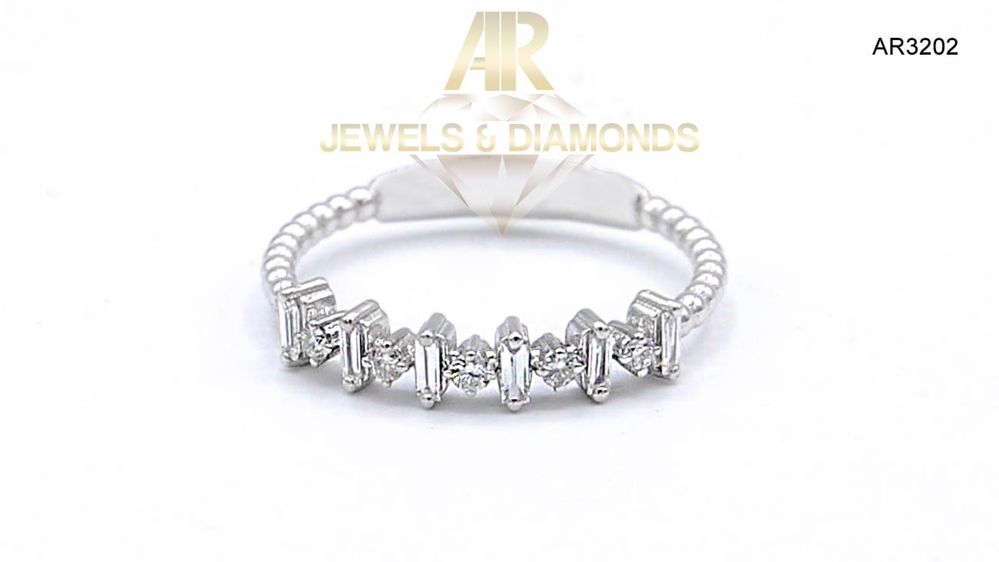 Inel Aur Alb 14 k cu DIAMANTE model nou ARJEWELS(AR3202)