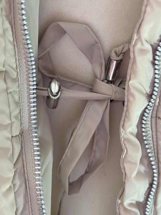 Geacă damă bej cu guler din blană artificială