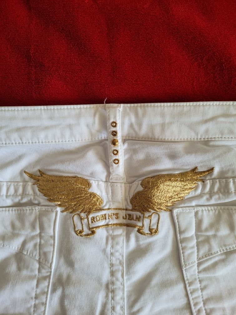 Blugi Dama Robin's Jean Marilyn White Gold Wing Denim