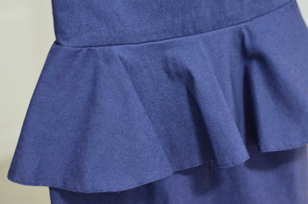 Rochie eleganta cu peplum, bleumarin, XS