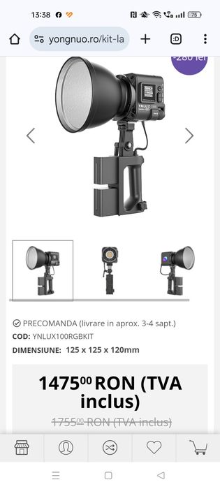 Kit Lampa Video LED RGB COB 100W Smart Yongnuo YNLUX100 RGB