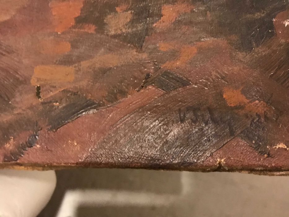 Pictura veche panza carul cu boi