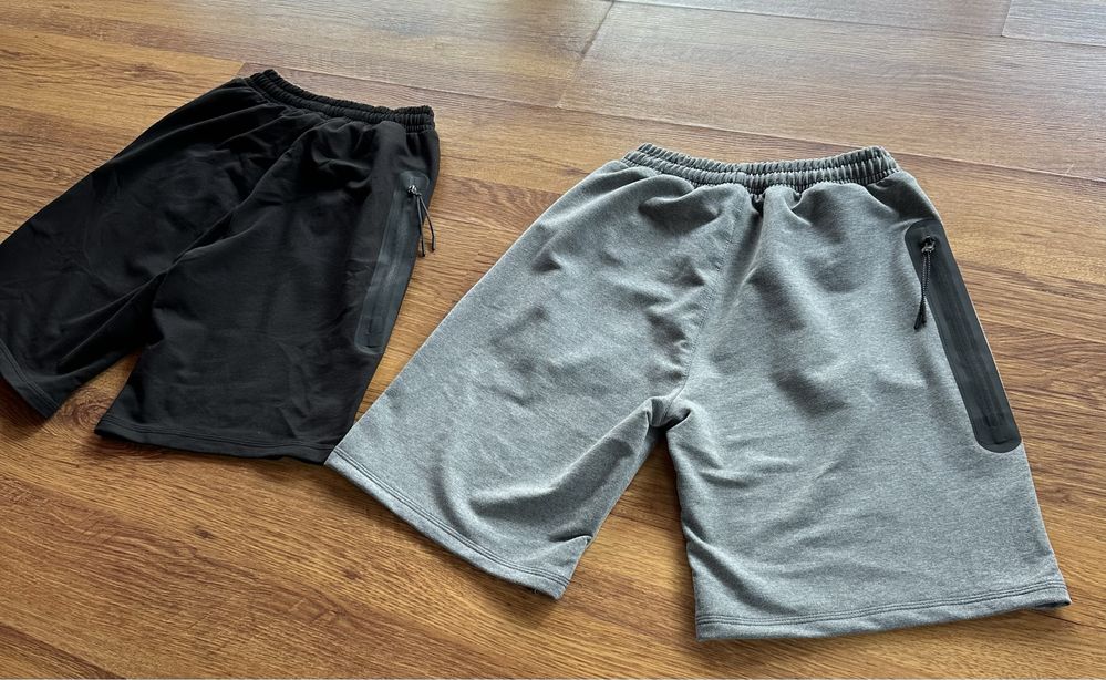 Мъжки,памучни,къси панталонки Nike в черно и сиво със заден джоб