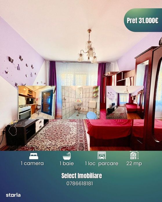 Garsonieră cochetă de 22 mp – Etaj 2, zona Traian