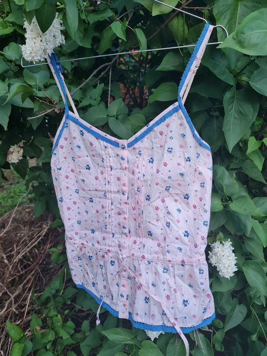 Bluza de dama cu bretele cu imprimeu floral, marimea S, bumbac