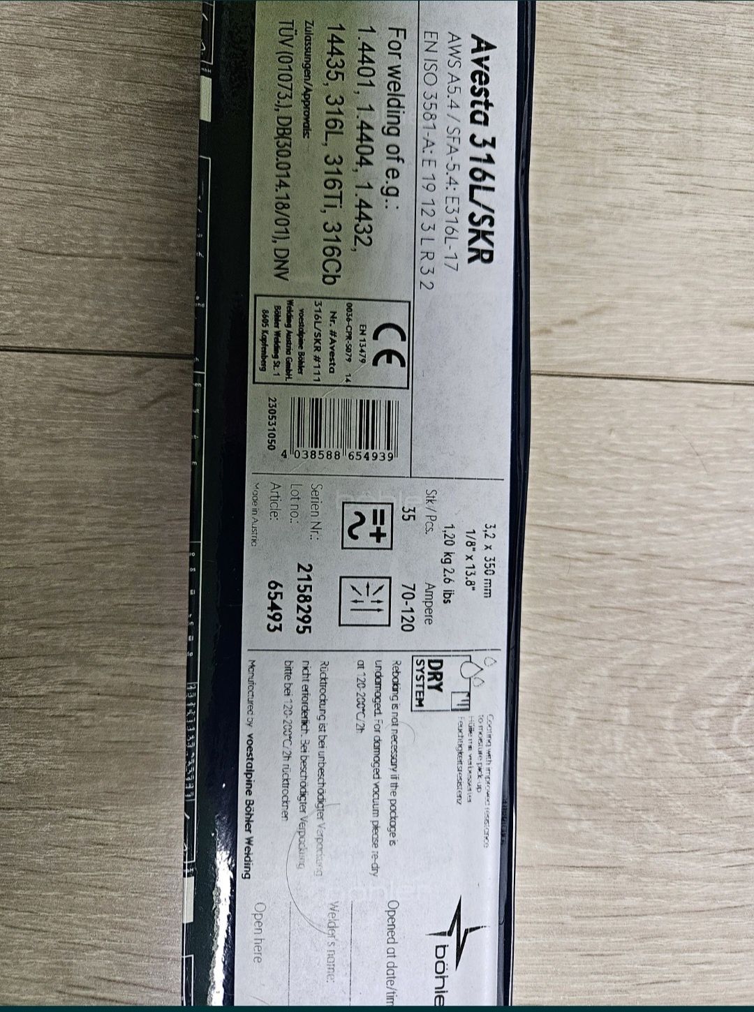Електроди AVESTA 316L/SKR 1,20 kg, Електроди AVESTA 316L/SKR 1,00 kg