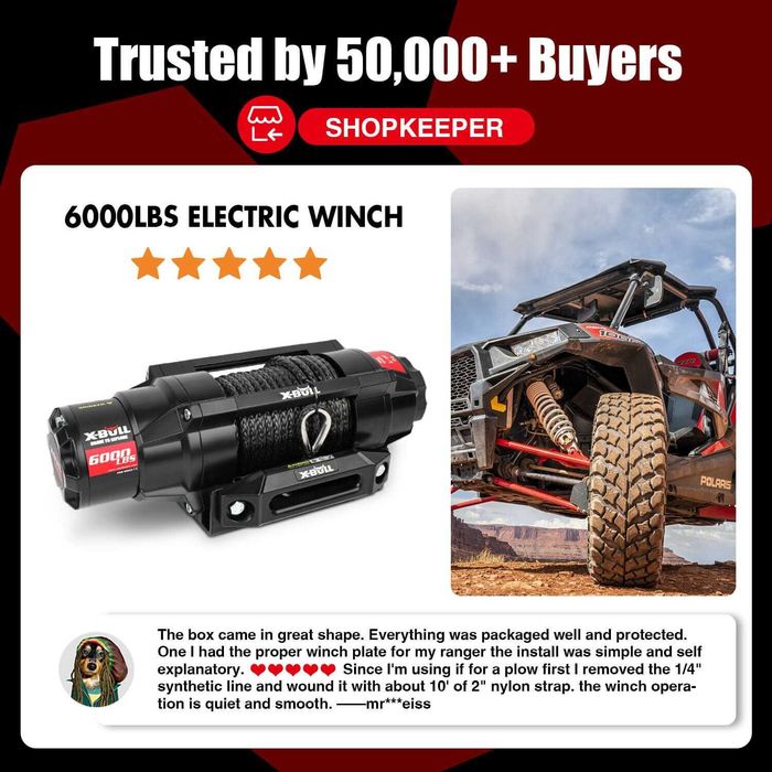 Troliu Auto 6.000 LBS 2.7 tone 12V – Pentru SUV-uri și Jeep-uri Mici