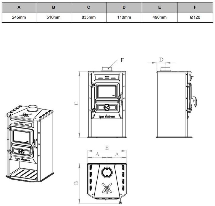 Сръбска камина с пълен комплект кюнци