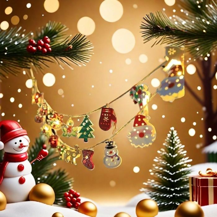 Новогодние украшения 2метр 20лампочек 220вольт