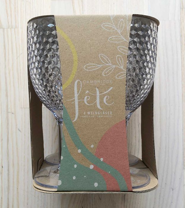 Елегантни универсални пластмасови чаши, имитация на стъкло - 4 бр.