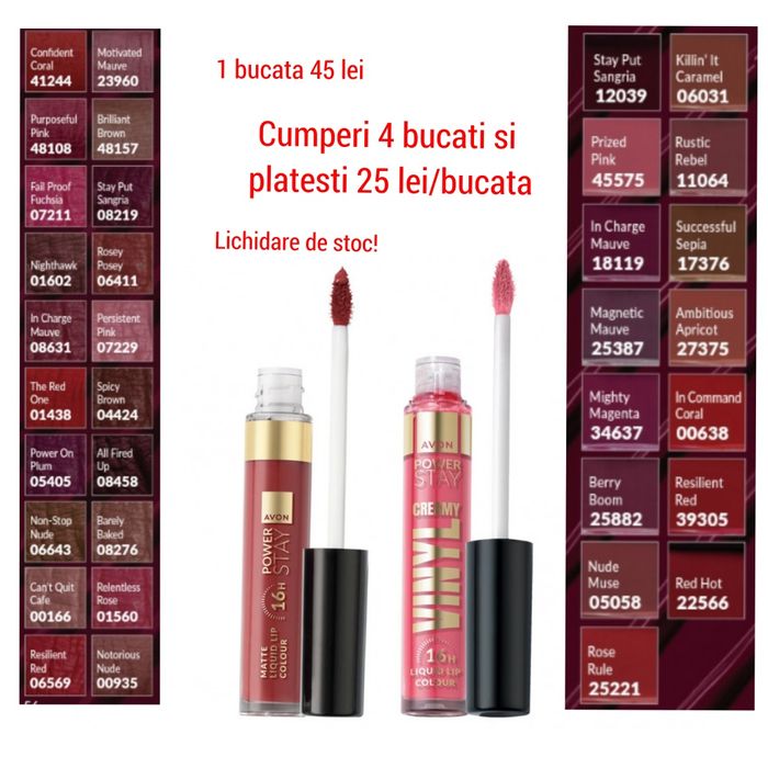 Ruj lichid Power stay si vinyl sigilate la oferta