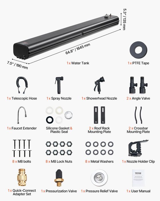 Rezervor Apa Auto din Aluminiu,30L,cu 2 Panouri