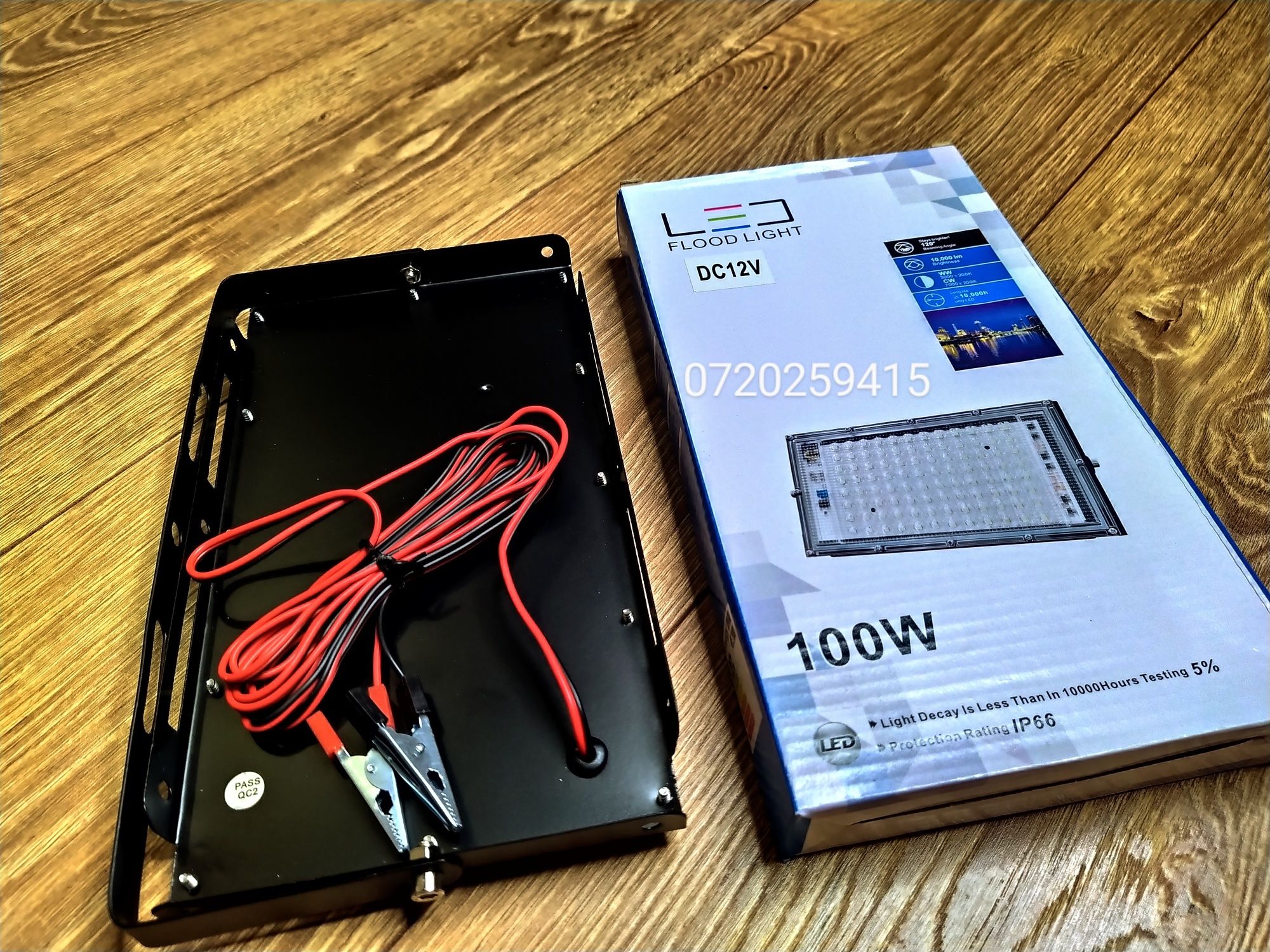 Proiector LED 12V Camping, Pescuit, Slim 100W=950W, 9500LM, 6000K, 12V