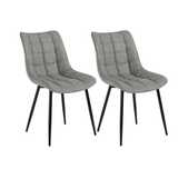 Set 2 scaune tapitate cu picioare metalice gri antracit