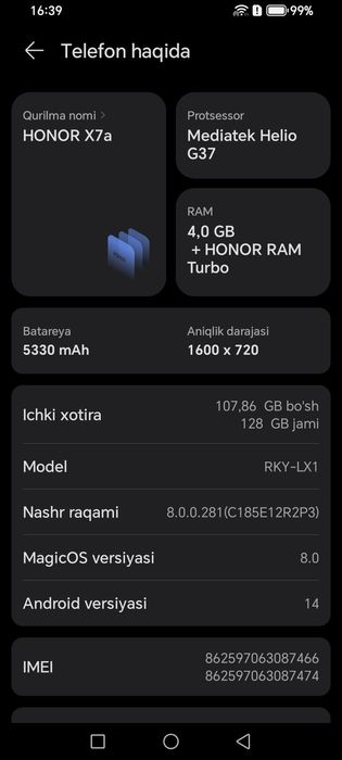 Xonor x7a sotiladi Samsung tellarga abmenga ham bor