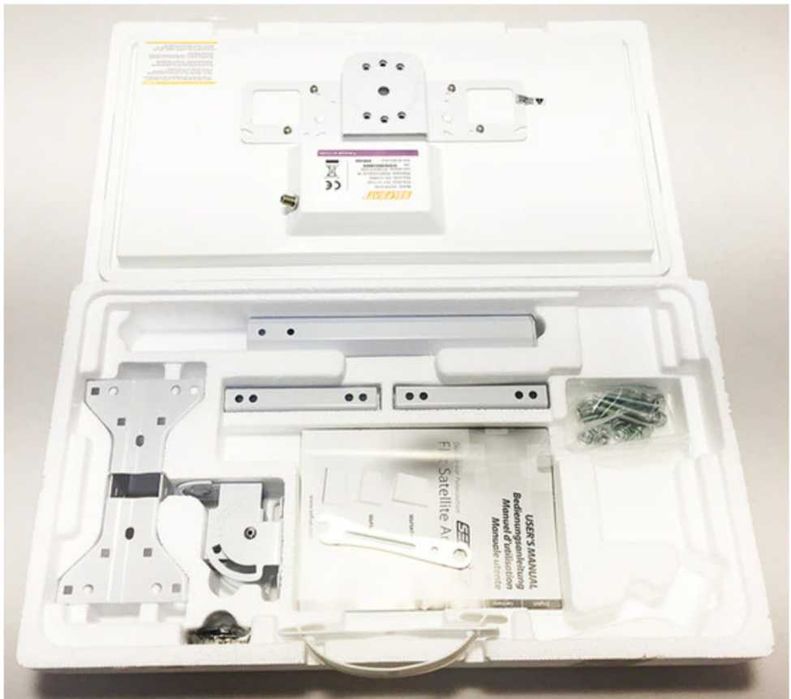 Комплект сателитна единична антена плоска с вграден единичен конвертор