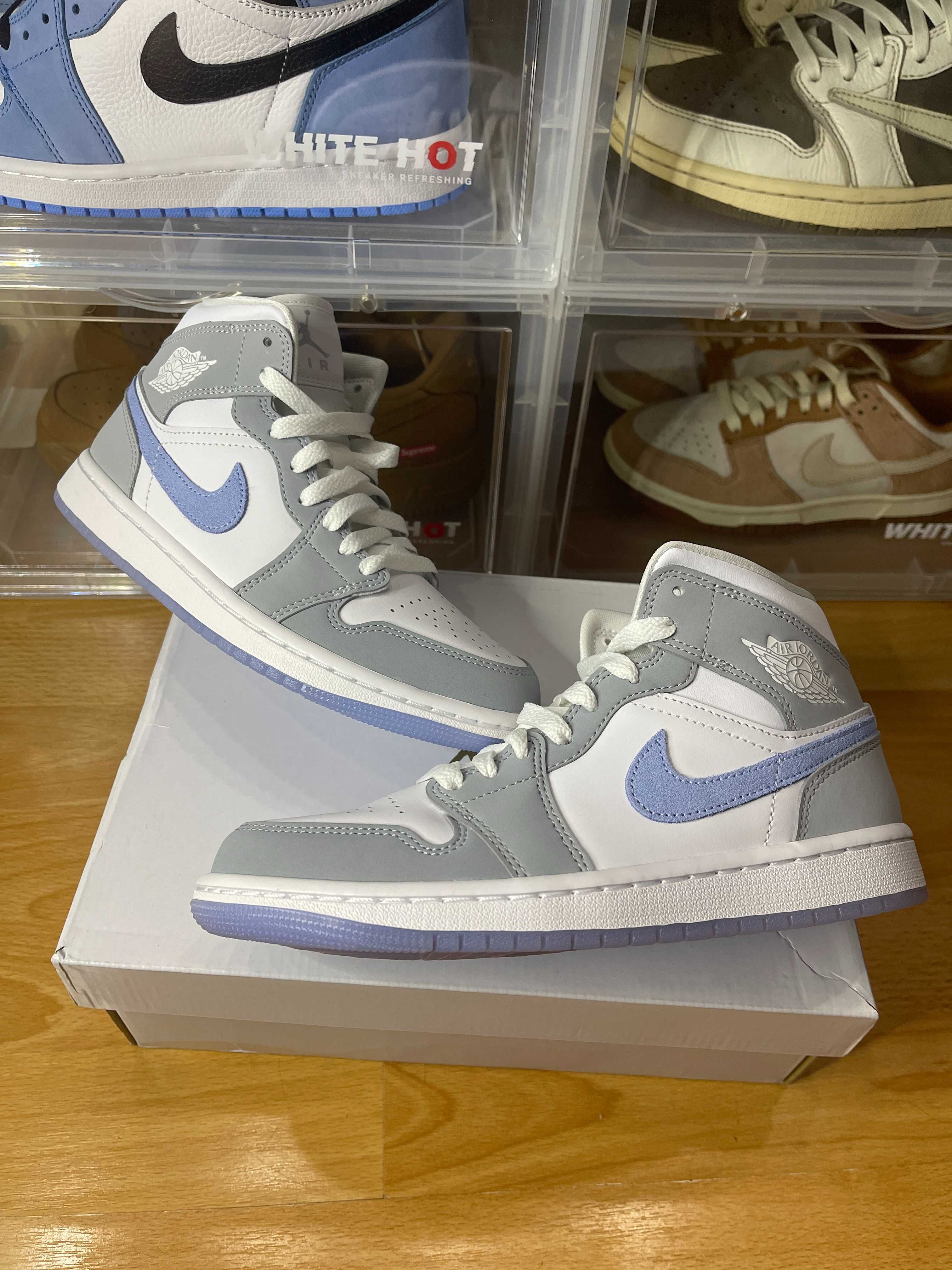 Оригинальные женские Nike Air Jordan 1 Mid Wolf Grey Размер 6 US