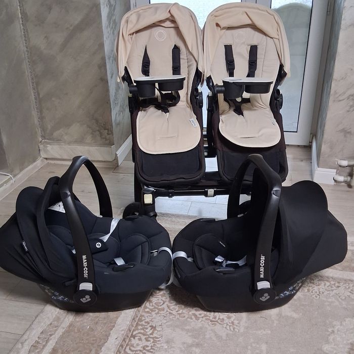 Carucior gemeni bugaboo donkey + scaune auto maxi cosi