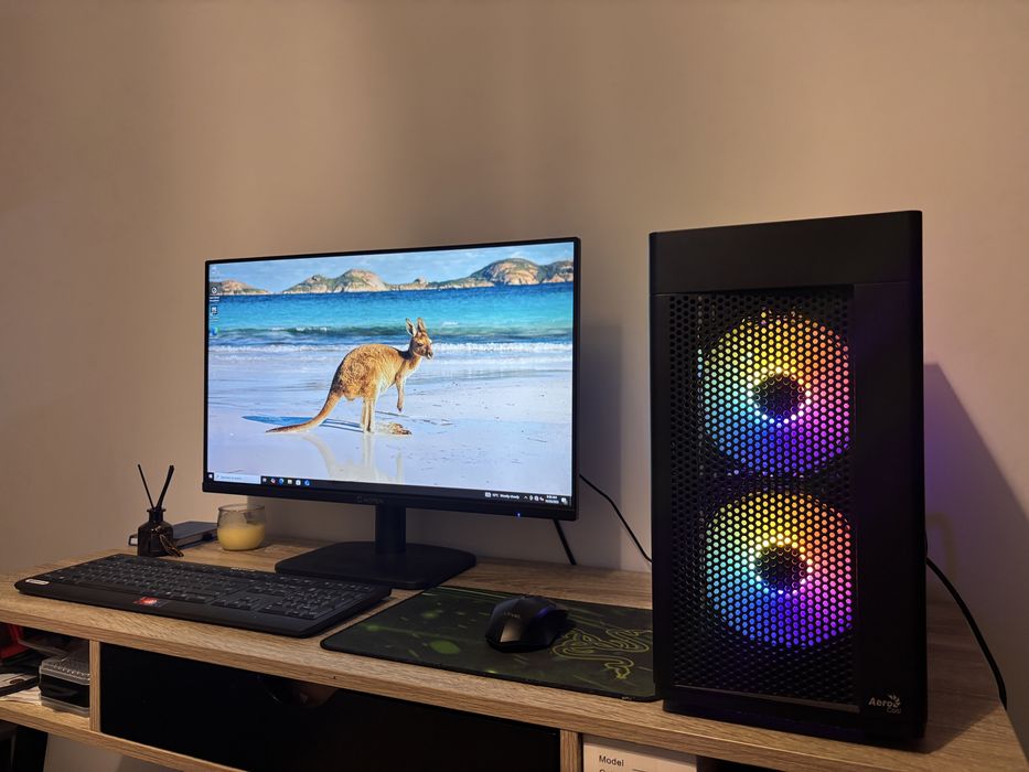 Геймърски Компютър 16 ram ryzen 5 5500 gtx1660ti+ win11pro  Монитор.