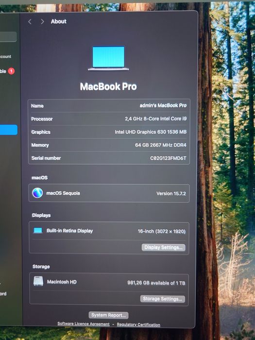 MacBook Pro 2019 I9