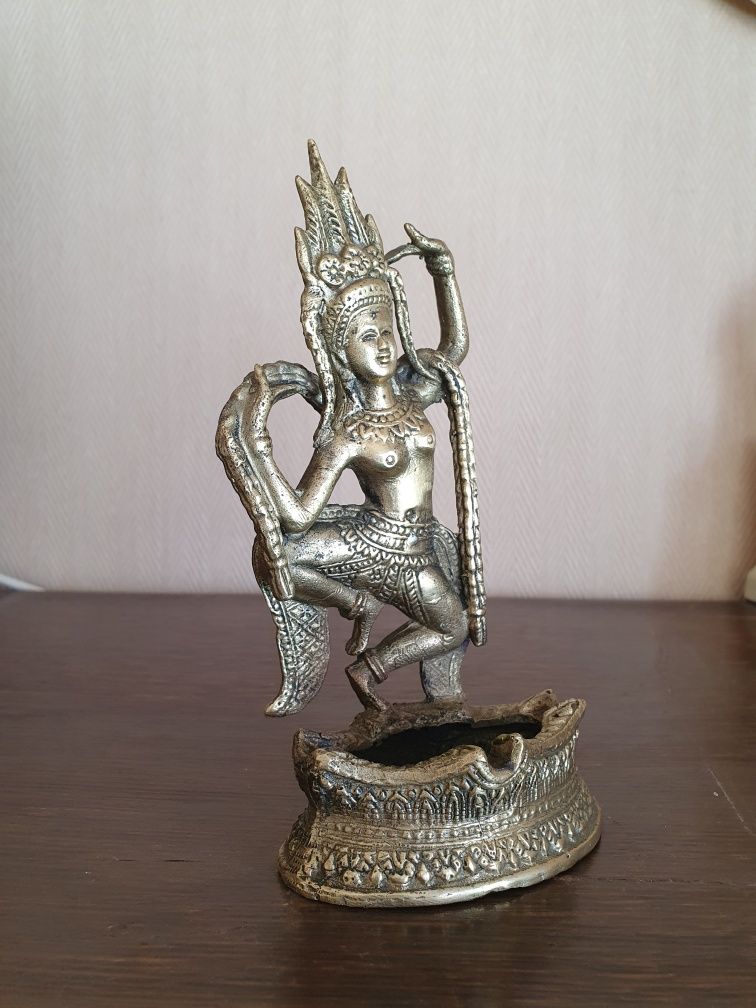 Statueta veche Shiva cu suport de ars esențe parfumate metal bronz